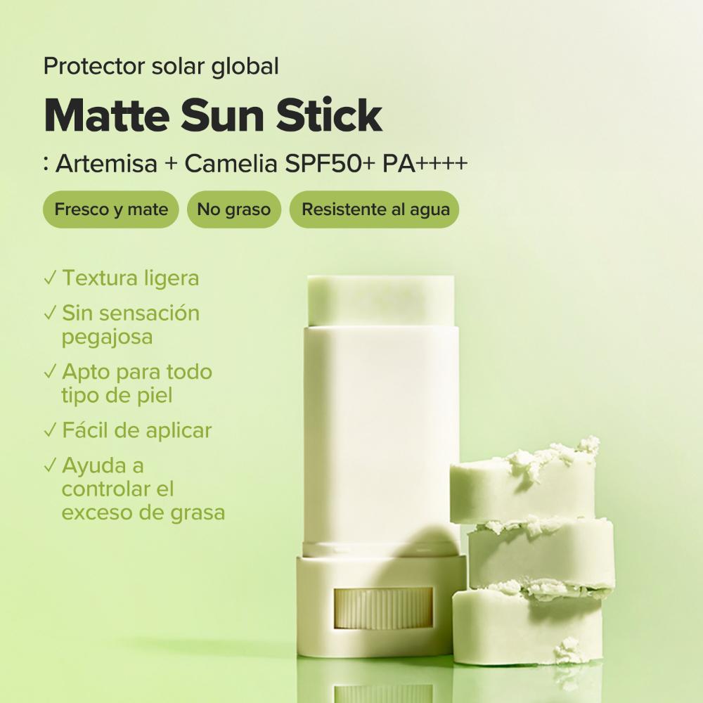MATTE SUN STICK: MUGWORT + CAMELIA - NON-GREASY SUN PROTECTION (PROTECTOR SOLAR EN BARRA)